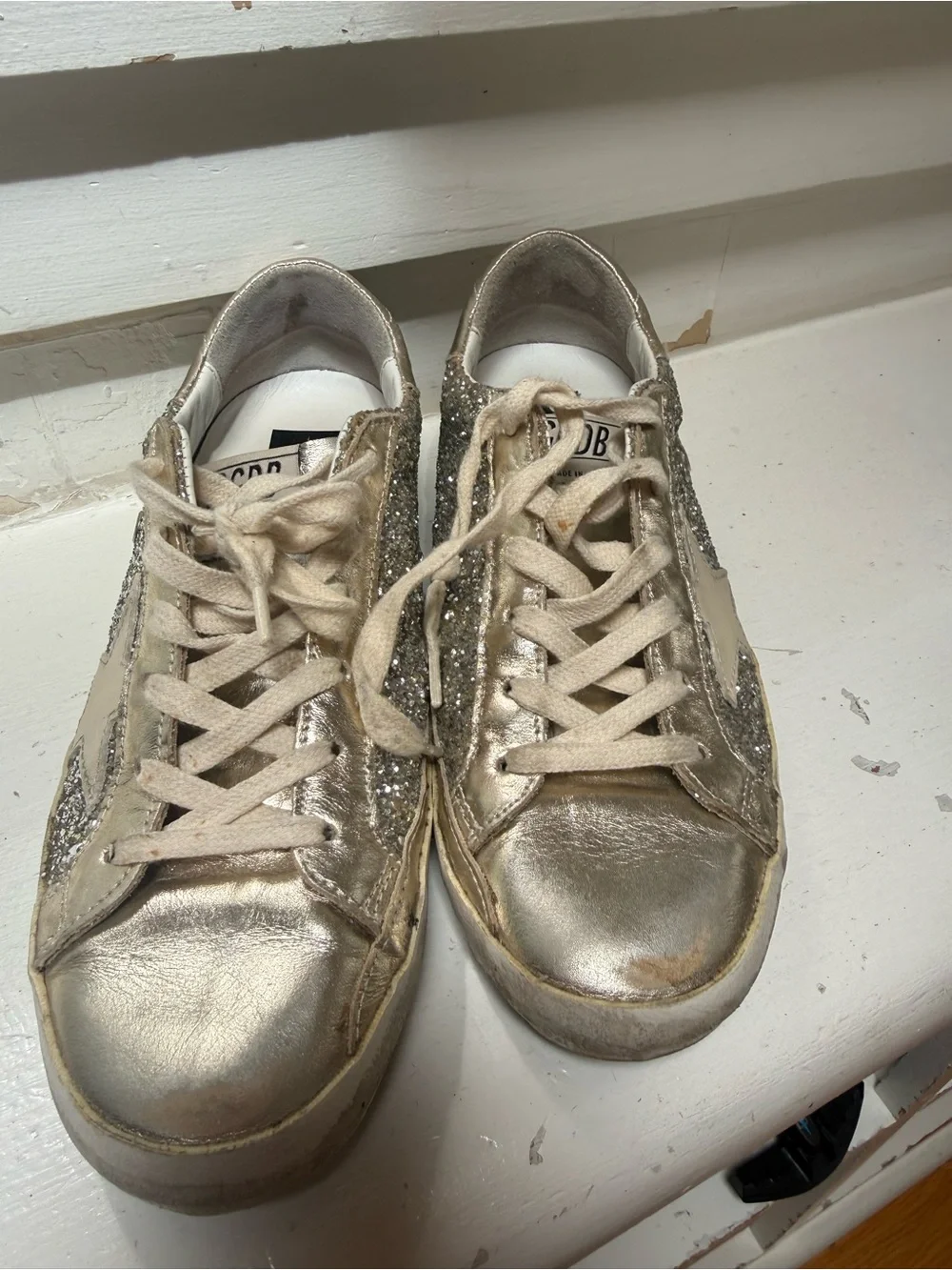 Golden Goose silver glitter